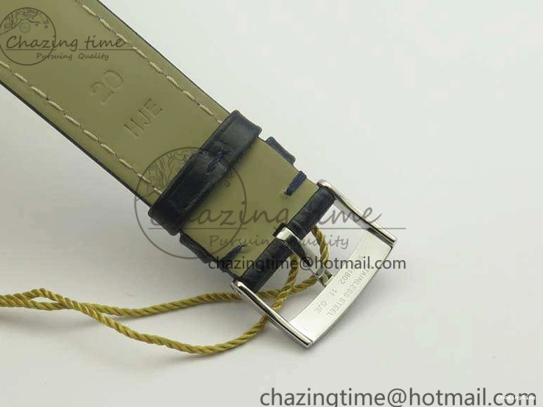 0207 Fashionable De Ville Prestige Real Power Reserve SS TW 1:1 Best Edition White Dial Blue Markers On Leather Strap A 8094